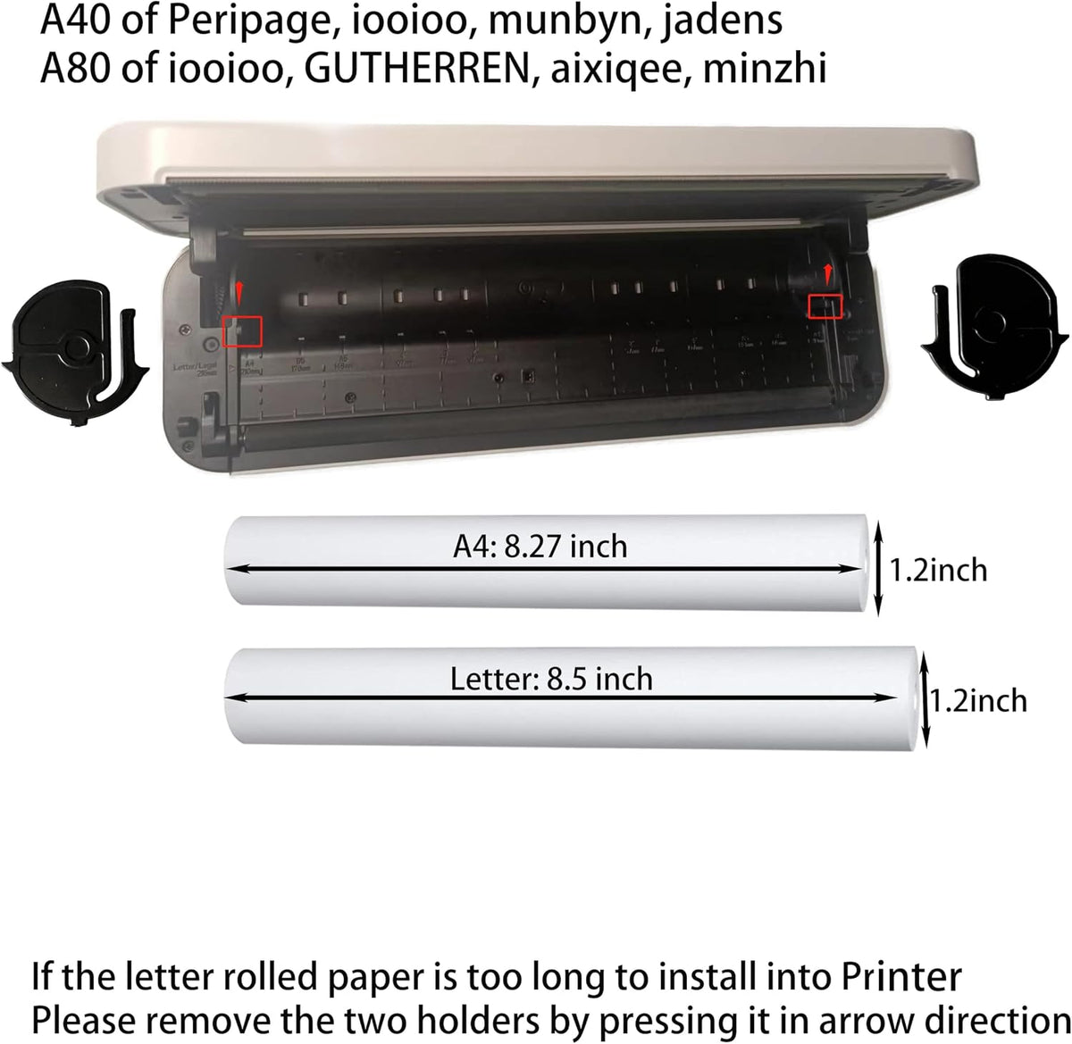 BPS BPA Free, 8 Rolls, Thermal Printer Paper 8.5X11 Letter Size, Rolled. for Aixiqee, , GUTHERREN, Jadens, Gloryang, Peripage, Munbyn, Hprt, Phomemo, Other Printers(Lasting 3 Years)