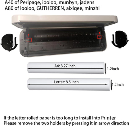 BPS BPA Free, 8 Rolls, Thermal Printer Paper 8.5X11 Letter Size, Rolled. for Aixiqee, , GUTHERREN, Jadens, Gloryang, Peripage, Munbyn, Hprt, Phomemo, Other Printers(Lasting 3 Years)