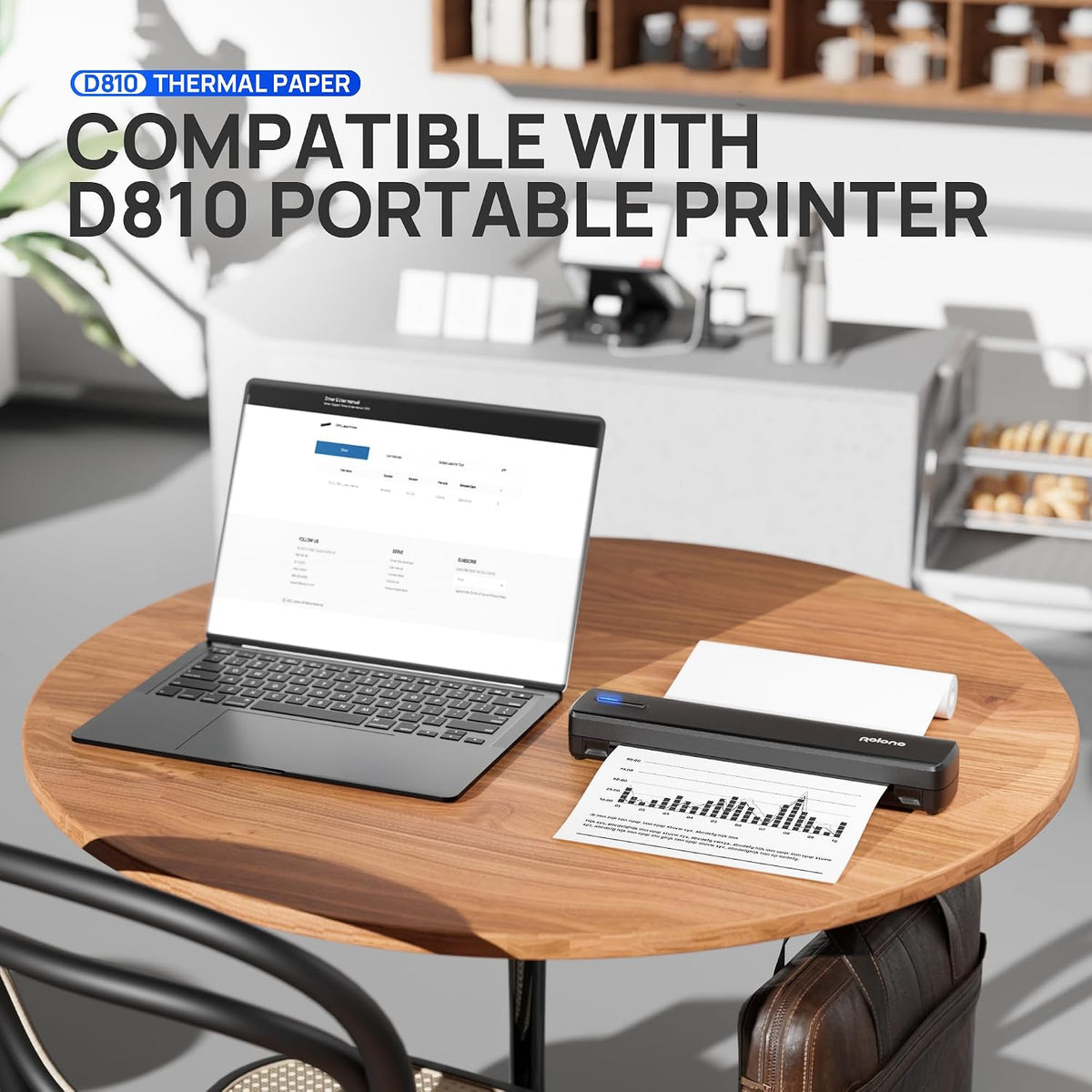 D810 Thermal Printer Paper 8.5 X 11 Inch, Advanced Thermal Printing, US Letter Size Thermal Paper Compatible with D810, Size 8.5" X 11", 1 Pack, 100 Sheets